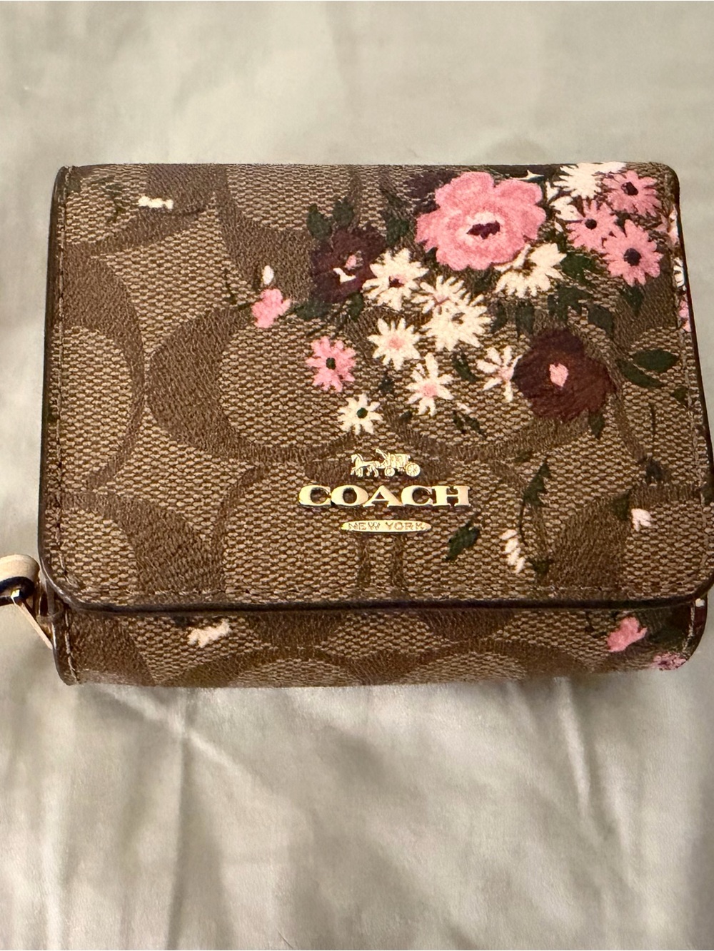 Coach Floral Signature Mini Foldable Wallet
